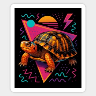 Retro Neon Eastern Box Turtle Sticker